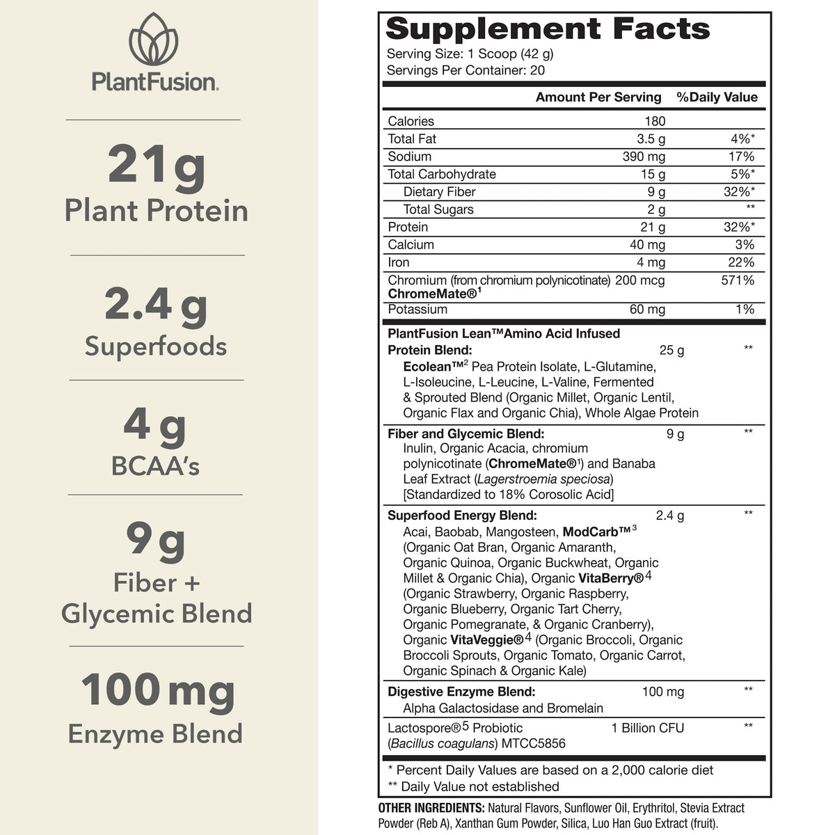 Plant Based Protein Powder Vanilla 1.85 lb U175