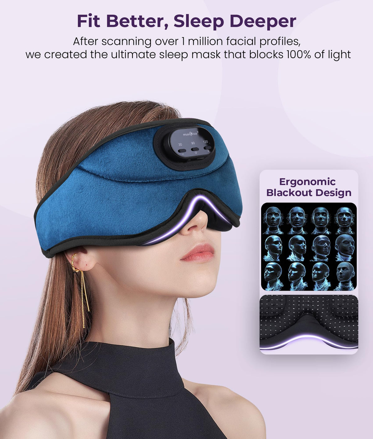 Sleep Headphones Bluetooth with 3D Eye Mask C26750
