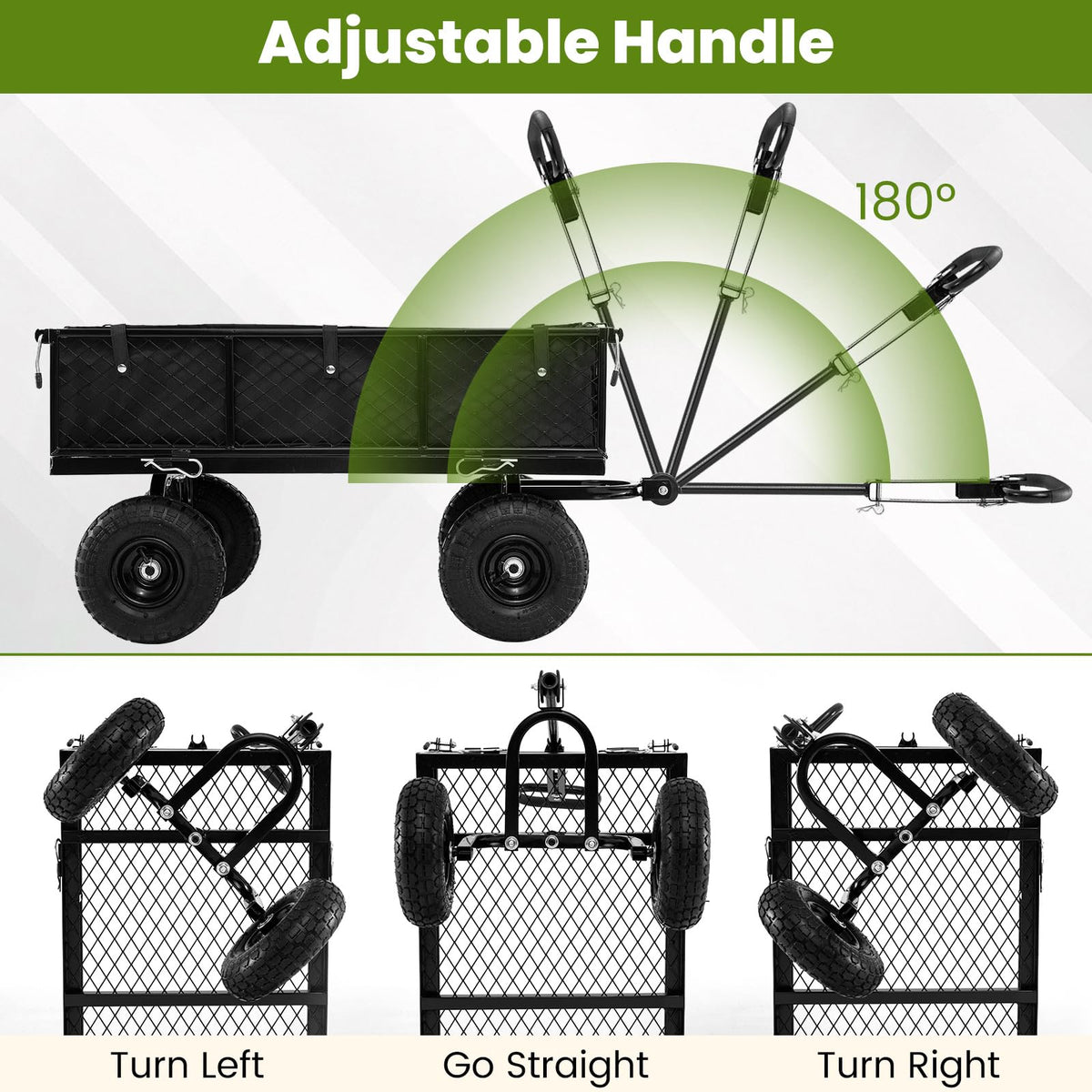 Heavy Duty Metal Garden Cart with Removable Liner U8914