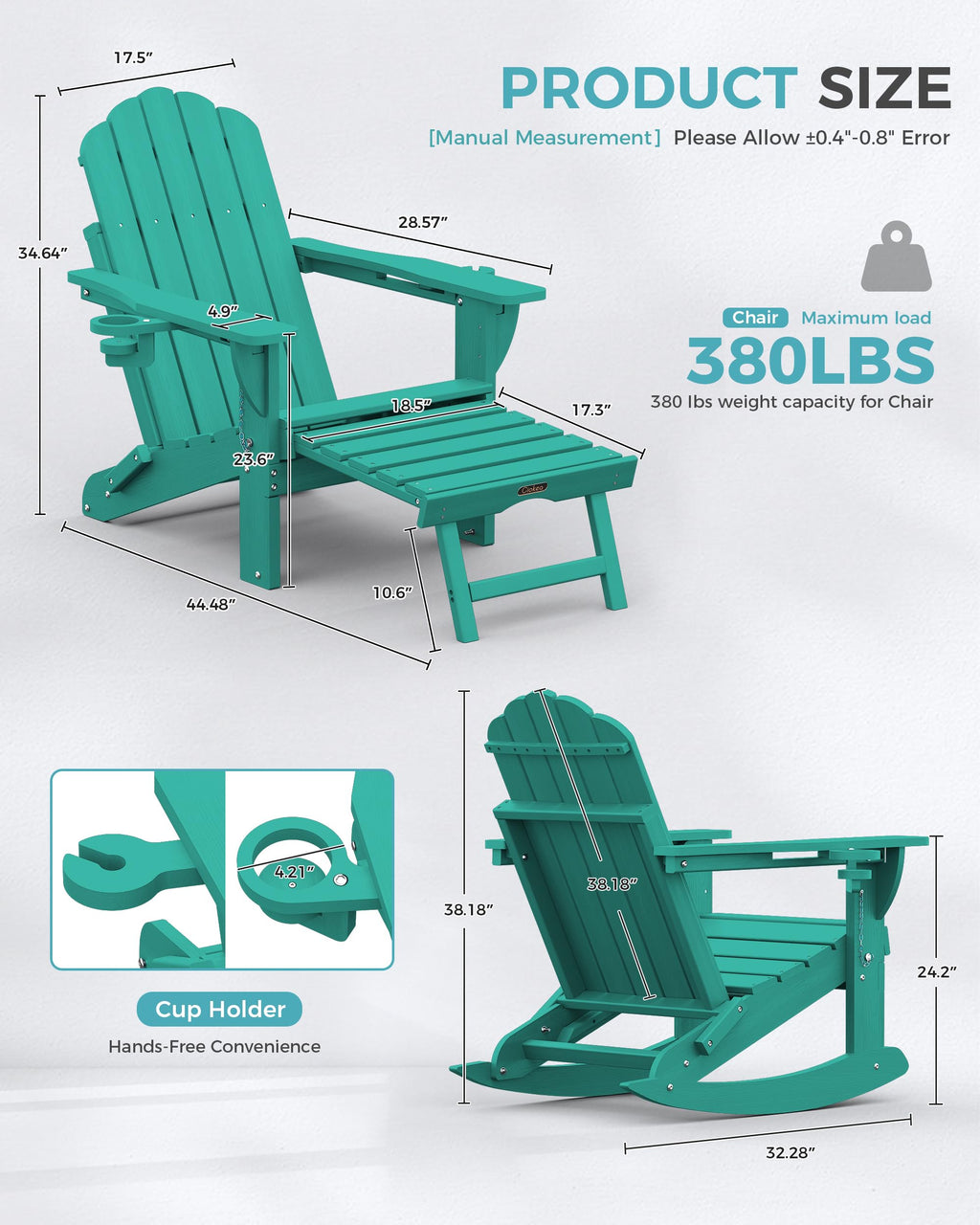 Adirondack Rocking Chair with Footrest L2333