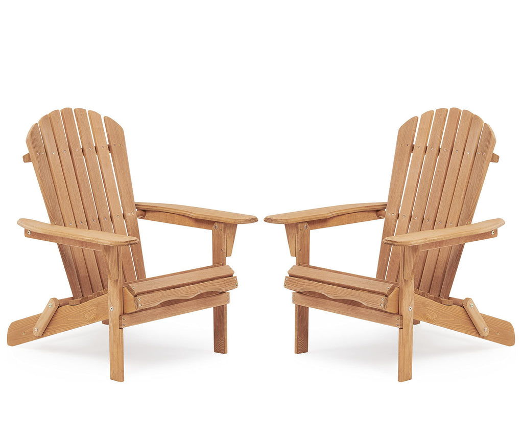 Folding Wood Adirondack Chair Set of 2 F470081