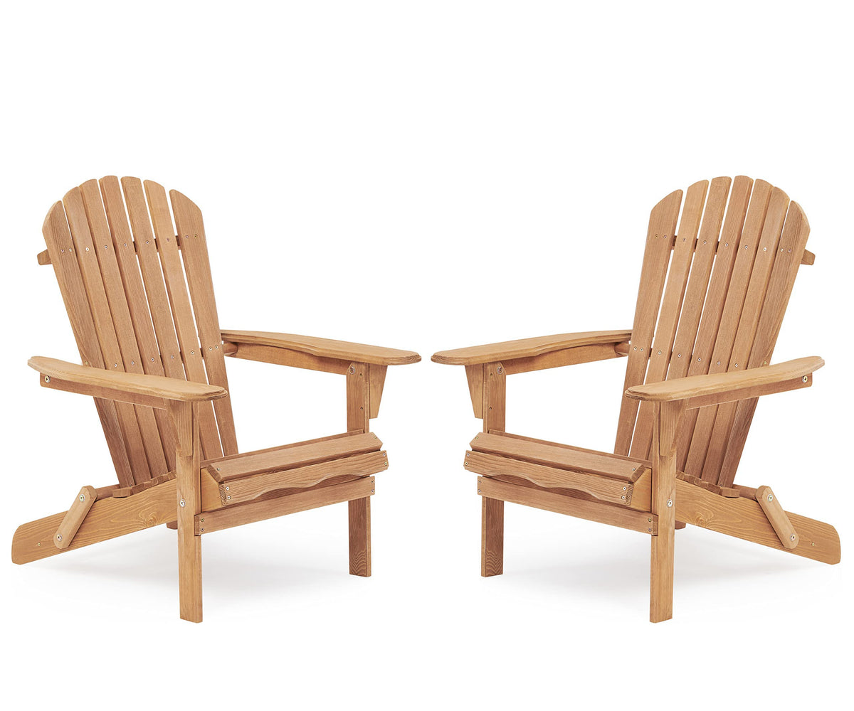 Folding Wood Adirondack Chair Set of 2 F470081