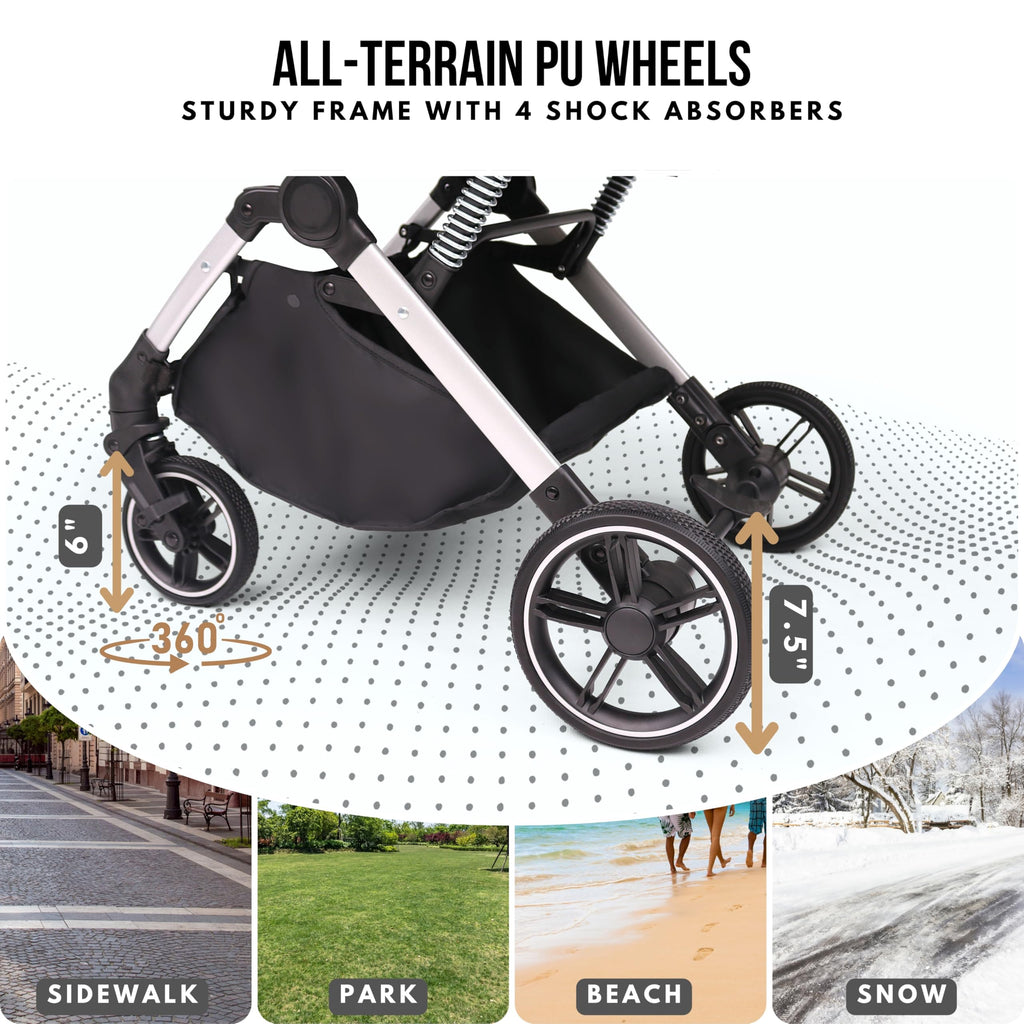 Foldable Dog Stroller 35 lbs Grey M416