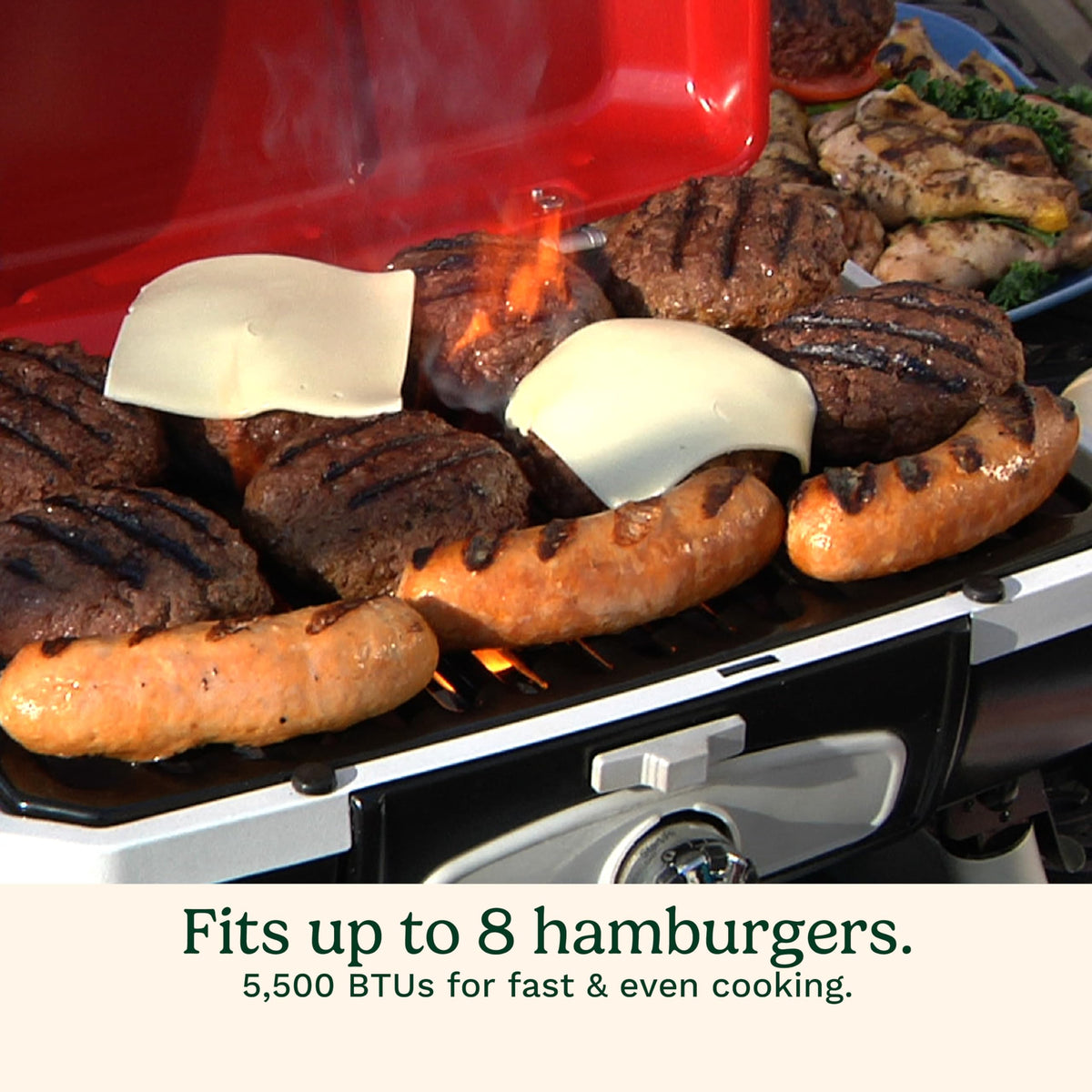 Portable Gas Grill, 150 Sq. In. 5,500 BTU Red Q1566