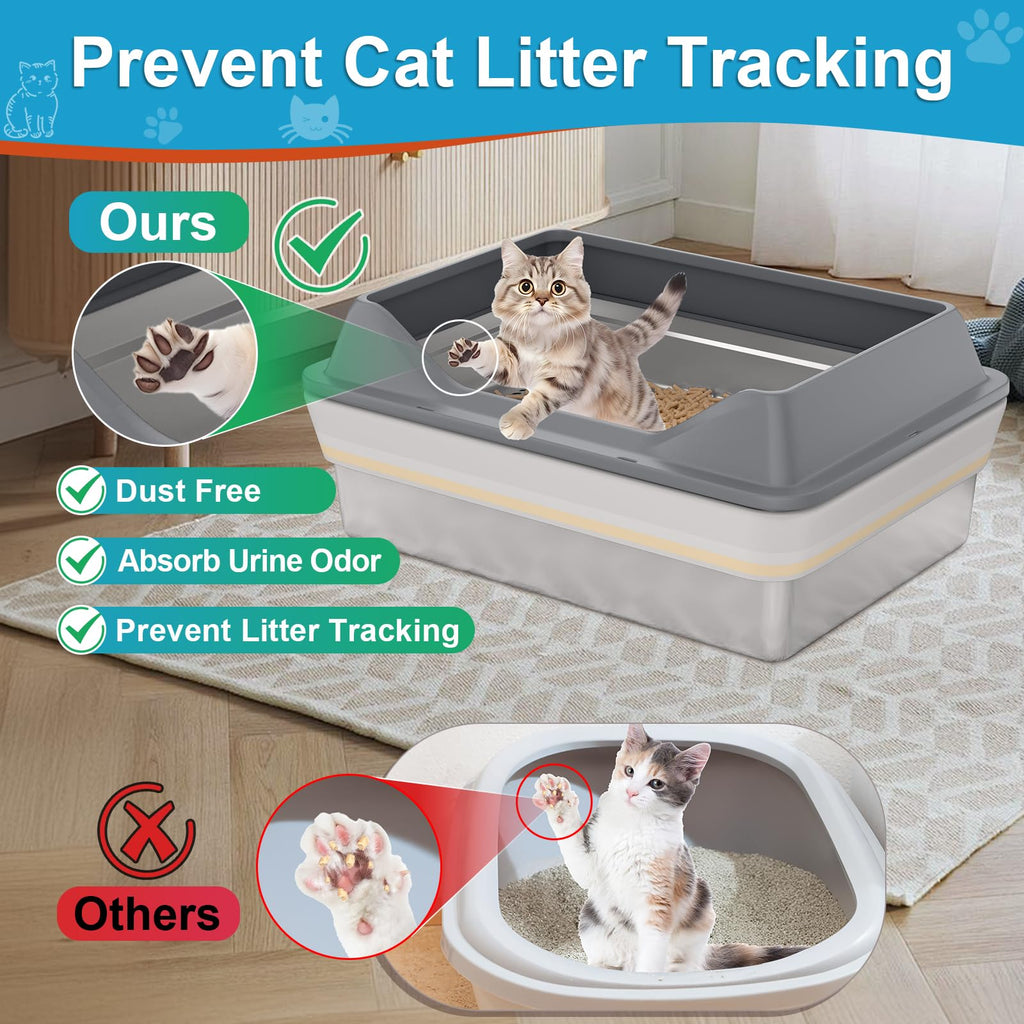 XXXL Stainless Steel Sifting Litter Box with Lid Q908