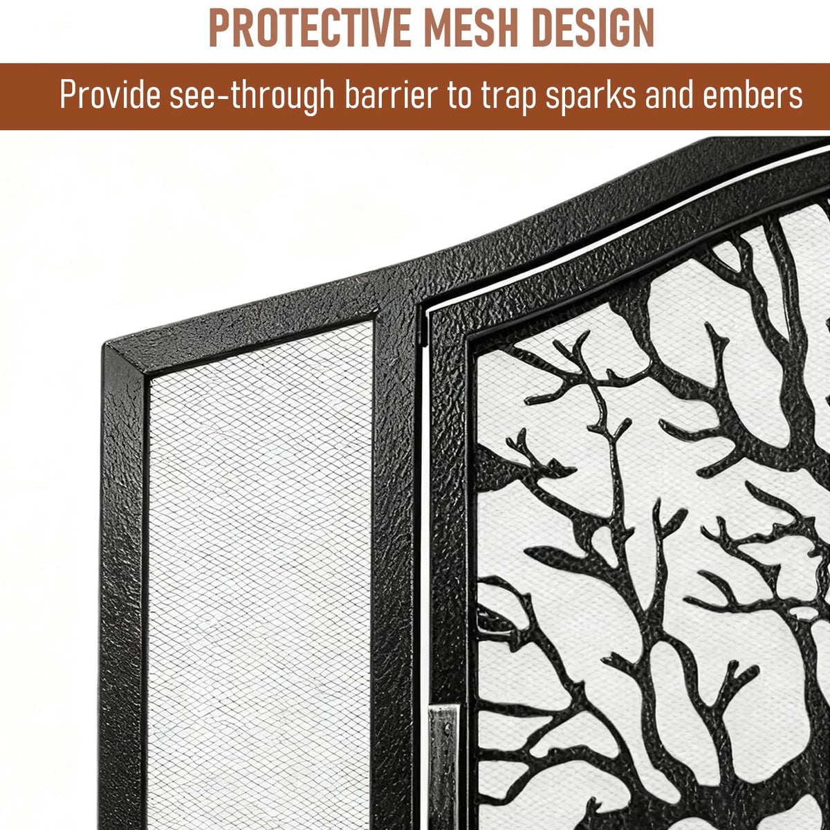 Wrought Iron Fireplace Screen with Locking Doors Y556218