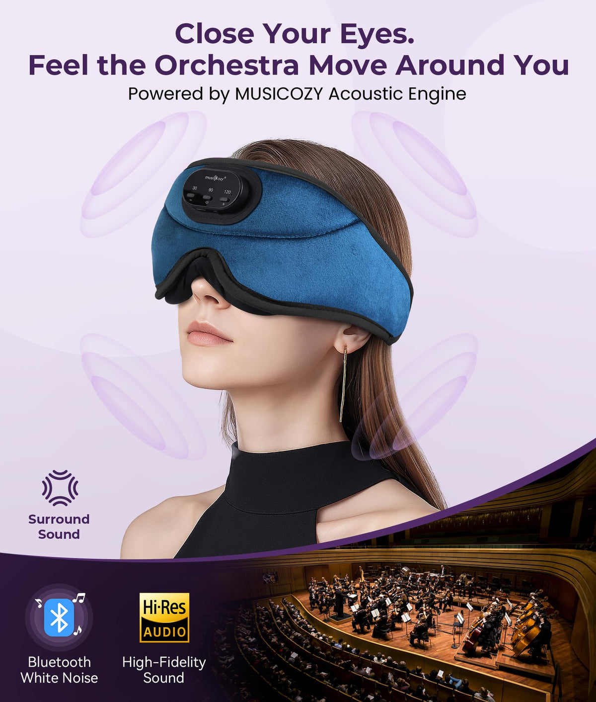 Sleep Headphones Bluetooth with 3D Eye Mask C26750