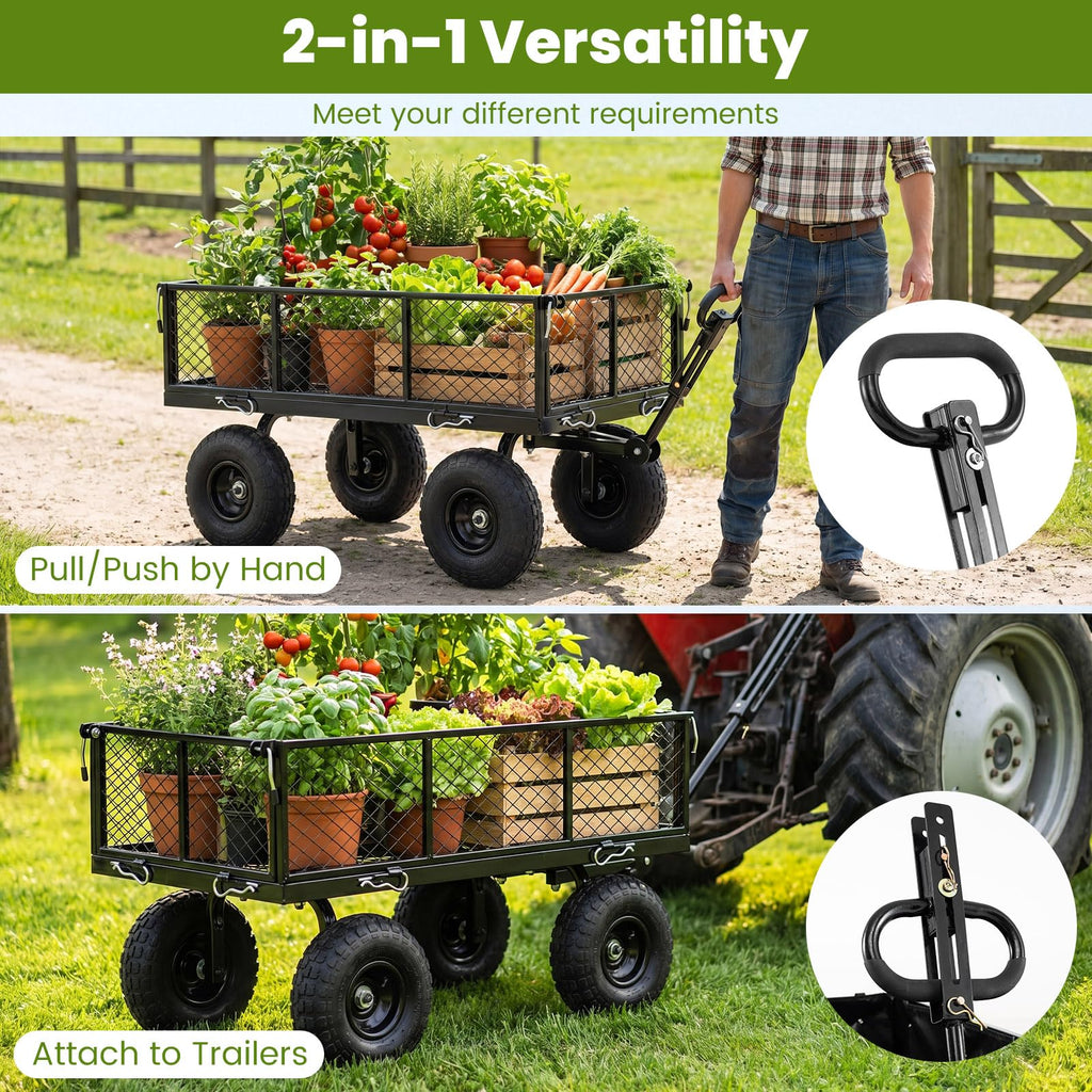 Heavy Duty Metal Garden Cart with Removable Liner U8914