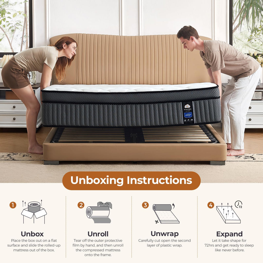 10 inch Full Size Hybrid Mattress in a Box V15050