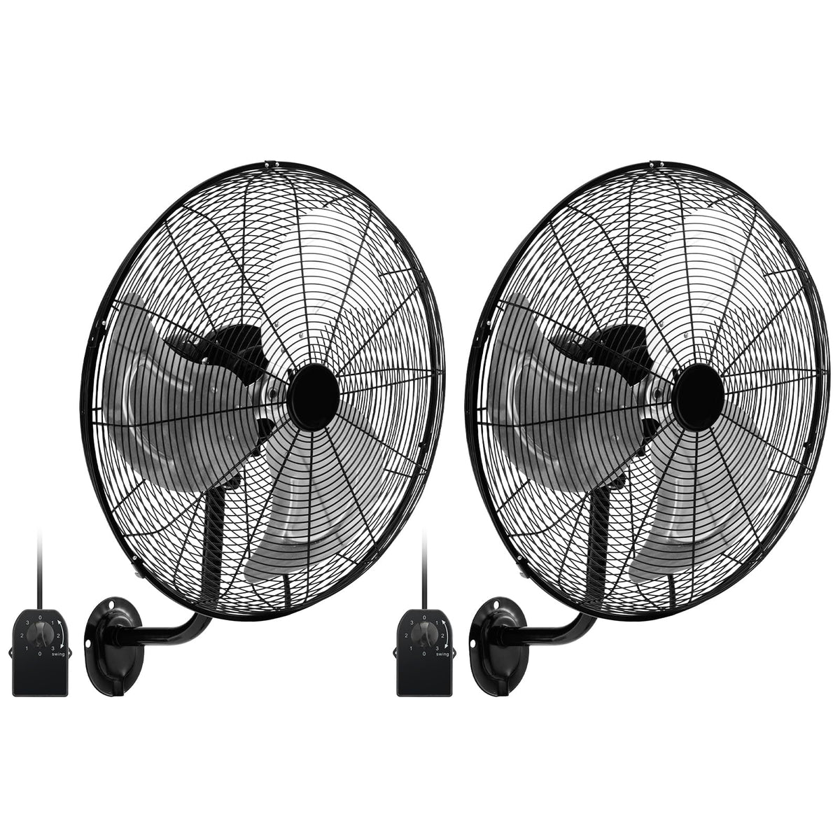 20 Inch 3-Speed Oscillating Metal Wall Fan T9184