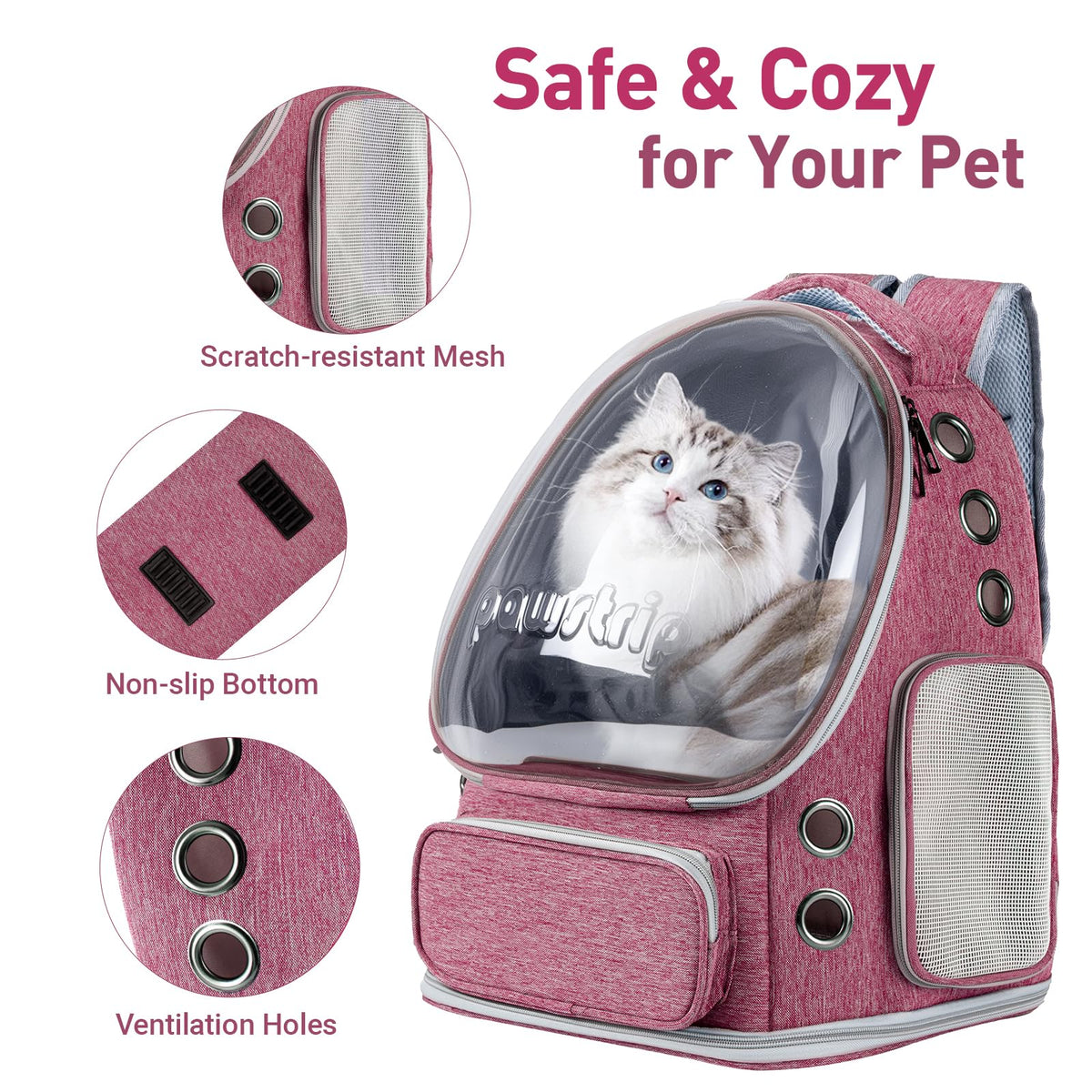 Cat Backpack Carrier Clear Bubble Window up to 15 lb E165463