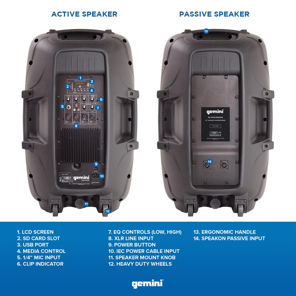 Portable Bluetooth PA Speaker System, 2000W, Black T604