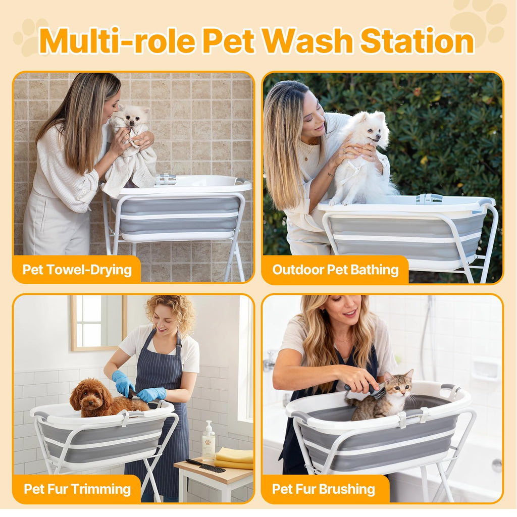 2 in 1 Collapsible Portable Dog Bath Tub Q70449