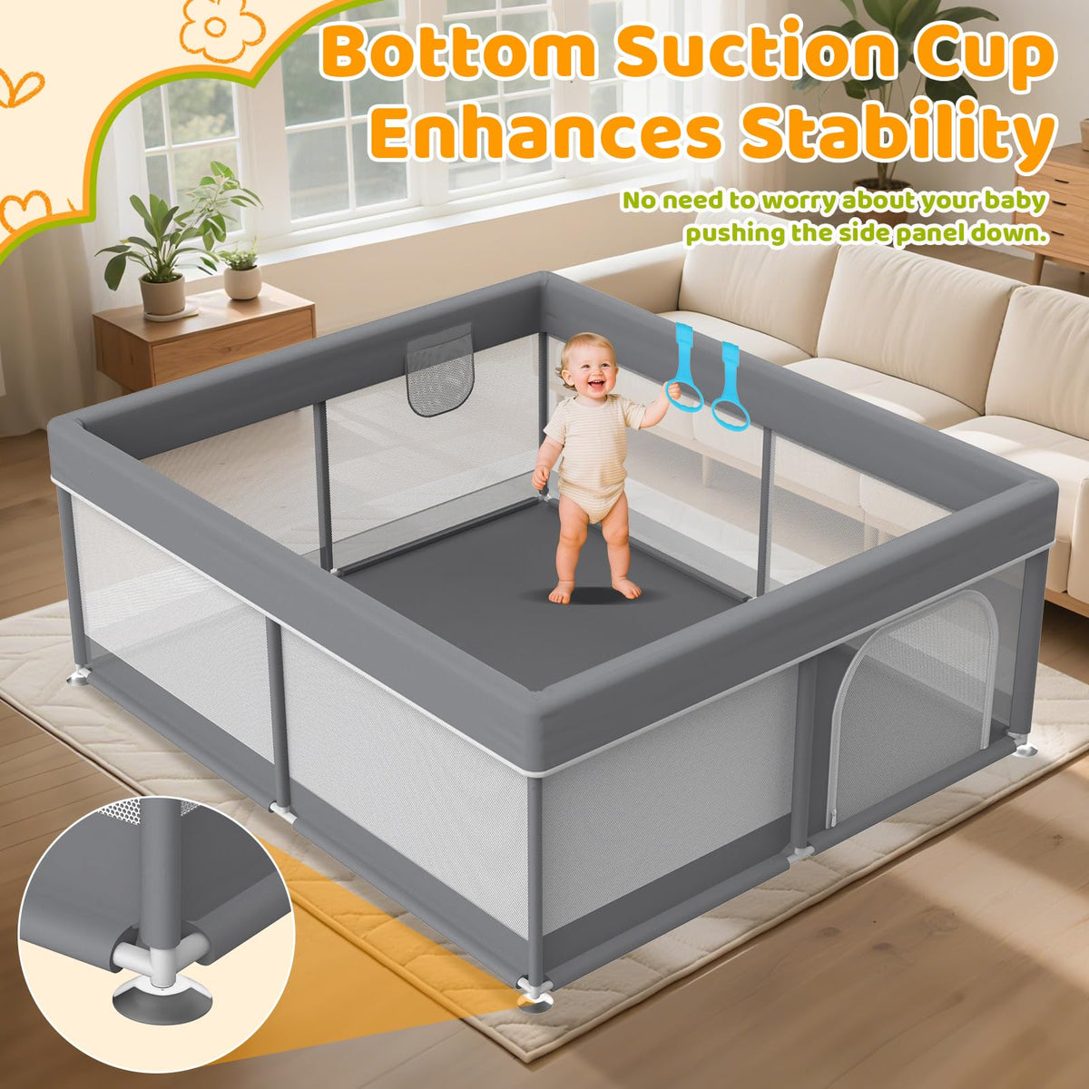 79x71 Inch Extra Large Baby Playpen A46161