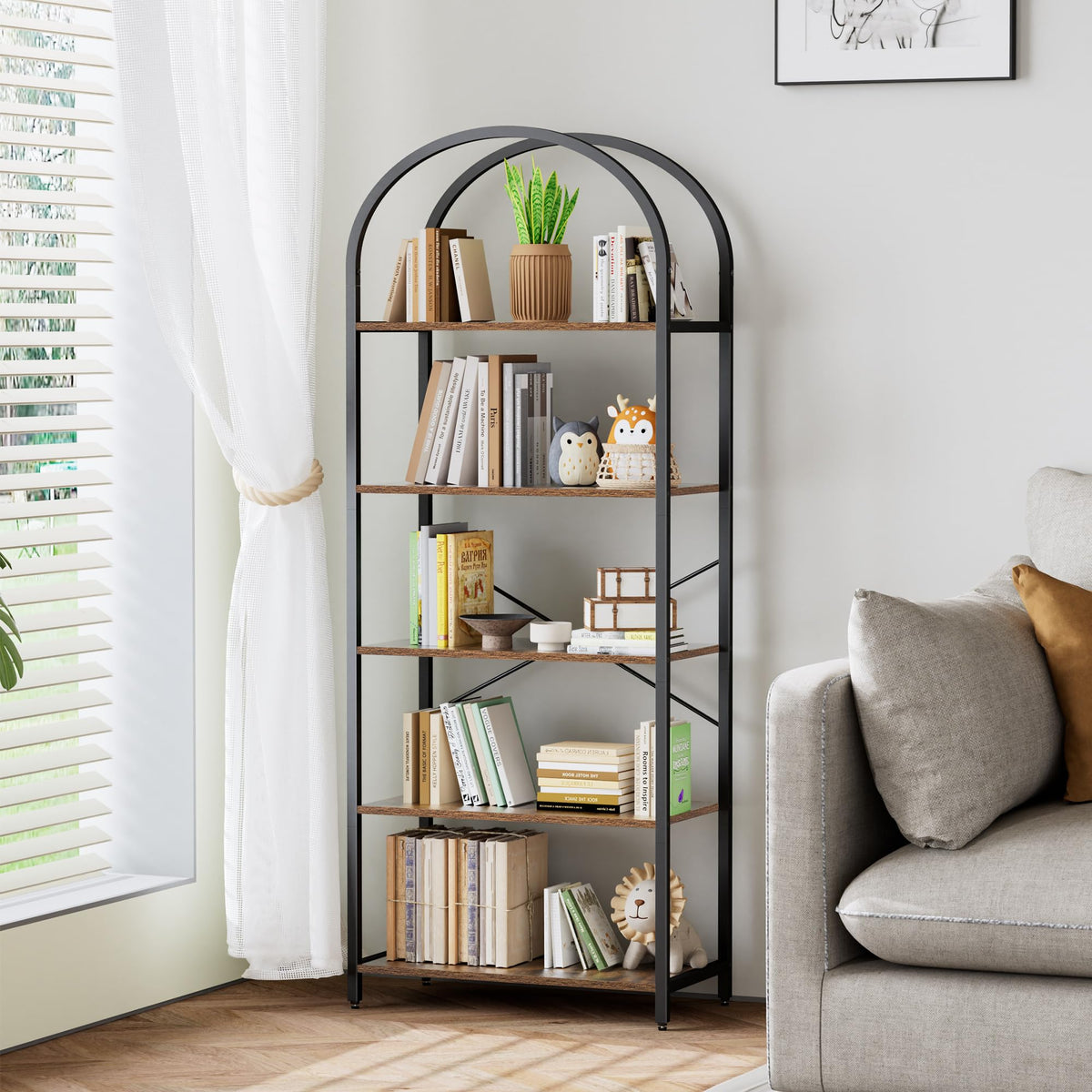5-Tier Arched Bookshelf O320125