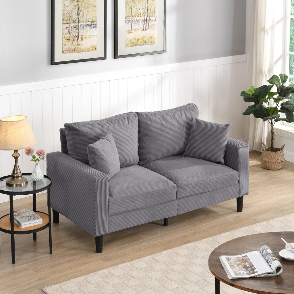 Light Gray 2-Seater Upholstered Sofa Q3975