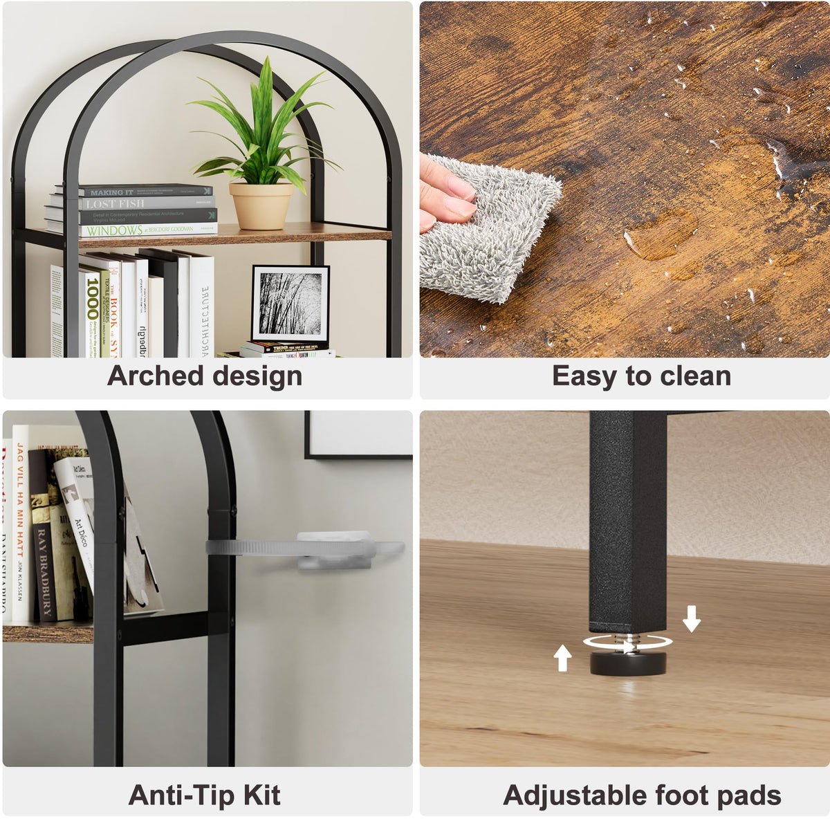 5-Tier Arched Bookshelf O320125