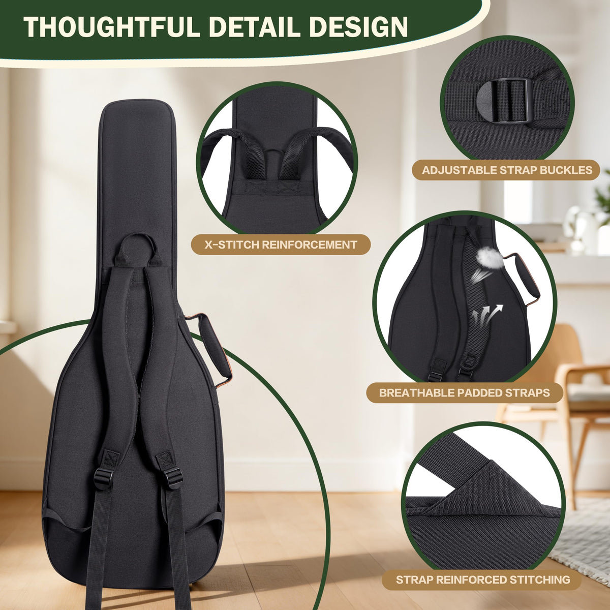 40" Electric Guitar Bag 900D Waterproof 0.5" Padding H1499