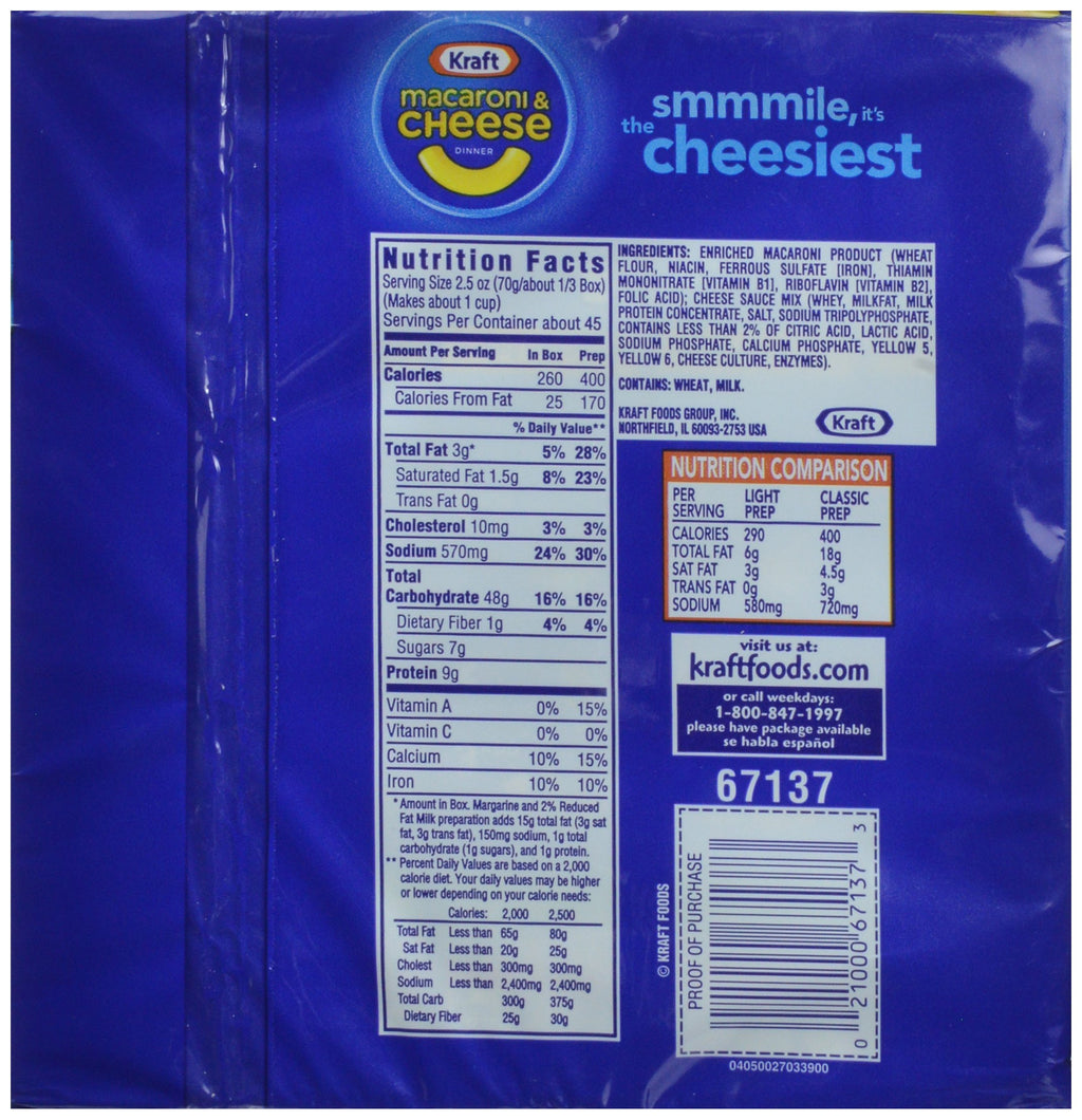 Macaroni & Cheese Dinner 7.25 oz 15 Pack W542949
